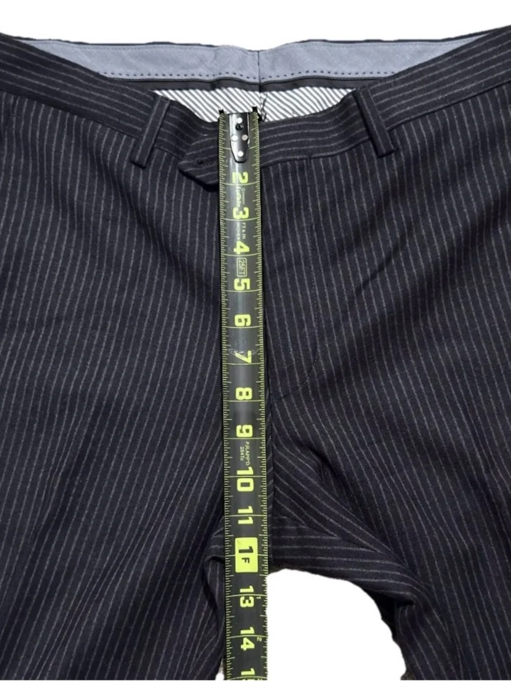 Paul Fredrick Pinstripe Suit 40L Gray Wool Tailored Fit 34 Dress Pants Cuffed